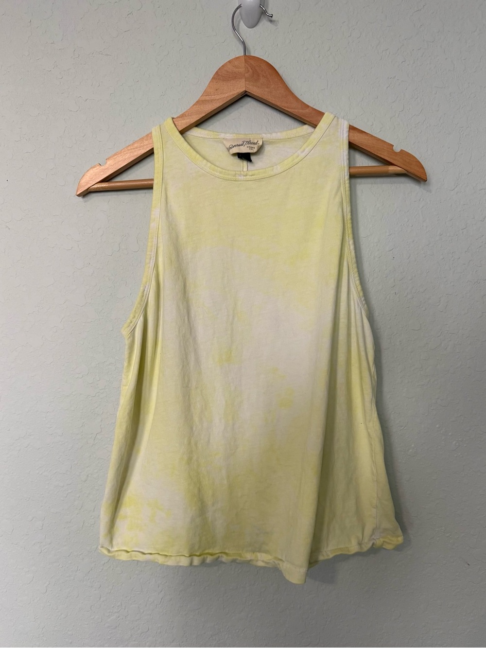 Universal Thread Pale Yellow Tie-Dye Tank Top